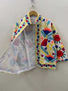 เสื้อแจ็คเก็ตผ้าฝ้ายทอมือลายสัตว์สไตล์โบฮีเมียนสำหรับผู้หญิง ระบายอากาศได้ดี เหมาะสำหรับฤดูหนาว ตกแต่งด้วยงานปักลายซูซานี - Product Image 5