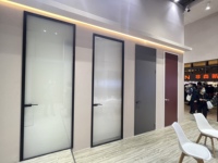 Porte en verre battante design moderne sur mesure cadre en alliage d'aluminium fini pour usage intérieur hôtel appartement bureau villa balcon