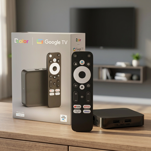 JUNUO DCOLOR Google Certified TV <b>Box</b> GD2 4K <b>Android</b> 14 2GB 32GB Amlogic S905Y4-B BT Remote Control Google Smart <b>Android</b> TV <b>Box</b> - Product Image 1