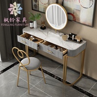 Coiffeuse de princesse en acier inoxydable, commode moderne, modèle de luxe, Table de maquillage avec miroir, DS001