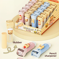Soododo Super Clean Gomme à effacer extensible en caoutchouc, taille-crayon à pousser et tirer, design dessin animé