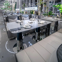 HUALIN Table à Manger en Pierre Frittée de Haute Qualité, Style Moderne, pour Restaurant, Hôtel, Café, Ensemble Table et Chaises