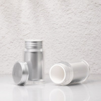 Flacon à pilules en PS argenté, doré et blanc de 100g avec conteneur intérieur – Bouteilles vides pour pilules, capsules, comprimés, vitamines et compléments alimentaires