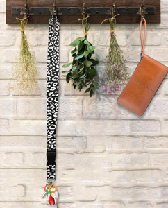 Cordon personnalisé avec logo pour clés, porte-clés élégant, long cordon pour badges d'identification, porte-monnaie, motif léopard noir, avec crochet de suspension - Product Image 4