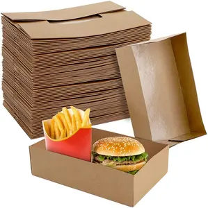 Греющий картонный контейнер для пищевых продуктов, поднос для вечеринки, бумажная пищевая коробка для гамбургеров, закусок