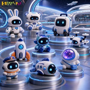 Peluche robot spatial personnalisée, figurine en peluche astronaute lapin ours fusée drone - Product Image 1