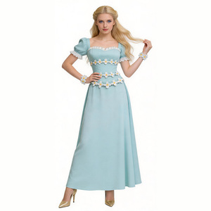 Disfraz de Cosplay de Renner Overlord Golden Princess Lana, Vestido Largo Floral Azul Claro, Disfraz de Anime para Mujer - Product Image 4