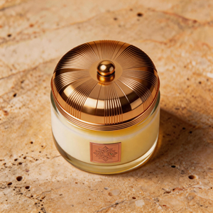 Pot à Bakhoor de luxe rond en verre vert avec couvercle en dôme doré à rayures horizontales, vide, pour encens Oud Bakhour arabe - Product Image 4
