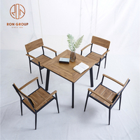 Luxueux tulipe table et chaise ensemble de 4 tables de dîner ensemble restaurant français hôtel meubles de jardin patio chaises de jardin en plein air