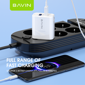 BAVIN Giá Bán Buôn 5V 2A Tùy Chỉnh Anh Mỹ EU Cắm Kép USB Port Home Sử Dụng Điện Thoại Di Động Sạc Nhanh Tường Travel Charger PC815Y - Product Image 3