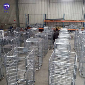 कस्टम तार जाल लॉजिस्टिक परिवहन रोल पिंजरे गोदाम धातु भंडारण ट्रॉली - Product Image 5