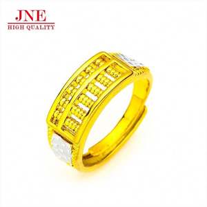 Placer Gold Men's Abacus Plated Double Stitching Cross-Border Vendido Jewelry Ring Venta al por mayor Factory Open Style - Product Image 1