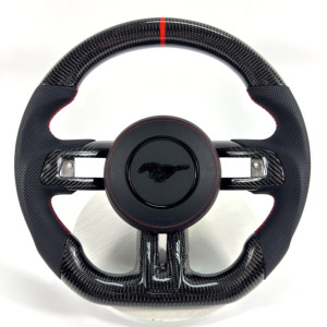 Volante Ligero Modificado de Fibra de Carbono Forjado para Ford Mustang V6 GT Shelby Series 2015-2023, Piezas Interiores para Autos <span class=keywords><strong>Deportivos</strong></span> - Product Image 1