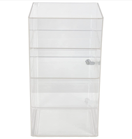 Gabinete de exhibición de cerradura de acrílico transparente para Boutique Regalo Joyería Soporte de exhibición de tienda de PVC con modelo en aplicación de estante