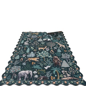 Tapis de sol moderne de style américain et persan en fausse fourrure de cachemire douce avec base antidérapante en silicone - Product Image 1
