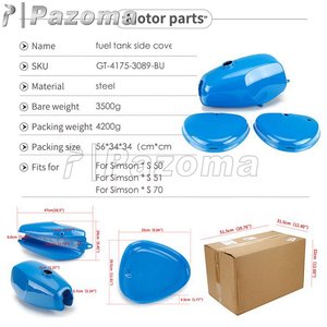 אופנוע 9L כחול דלק טנק מנוע מגן דלק שמן טנק W/צד מכסה עבור סימסון S50 S51 S70 S 50 51 70 - Product Image 6