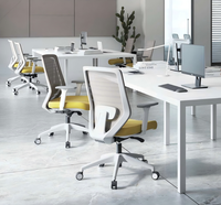 Chaise de bureau ergonomique avec dossier mi-haut en maille, pivotante, avec roulettes, pour un soutien lombaire confortable