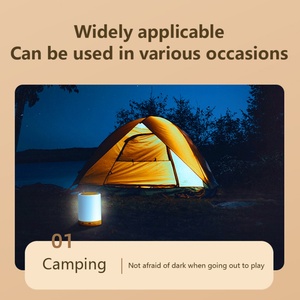 Lámpara de Noche Recargable LED de Madera con Luz de Colores Regulable, Lámpara de Mesa para Dormitorio, Iluminación Ambiental para Acampar - Product Image 6