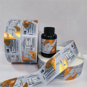Autocollants adhésifs de bouteille pour complément <span class=keywords><strong>alimentaire</strong></span> sain <span class=keywords><strong>chrome</strong></span> brillant argent étanche rouleau emballage étiquettes étiquette de médecine personnalisée - Product Image 6