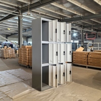 Armoire de rangement métallique à 9 compartiments avec serrure électronique en acier, portes à fermeture automatique, pour salle de sport, vestiaire, école