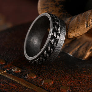 Anillo Giratorio Digital de Runas Vikingas para Hombre y Mujer, Anillo de Acero Inoxidable con Números <span class=keywords><strong>Romanos</strong></span> para Ansiedad - Product Image 4