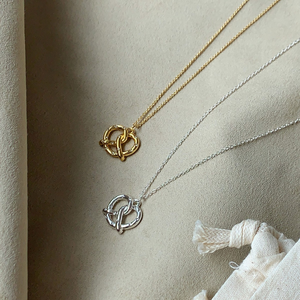 Collana <span class=keywords><strong>di</strong></span> pane Pretzel con cuore strass accento in stile maglione catena in acciaio inox personalizzabile <span class=keywords><strong>gioielli</strong></span> stravaganti - Product Image 2