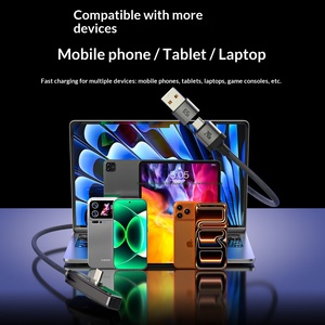 2 in 1 240W 타입-C 고속 충전 접이식 스탠드 데이터 케이블 (타입-C 휴대폰용, 위빙 재킷 처리) - Product Image 4