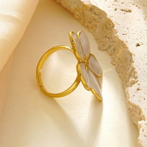 Fashion New Arrival Colorful Drip Enamel Flower <b>Ring</b> Niche Retro Luxury Versatile Stainless Steel Titanium Steel <b>Finger</b> <b>Ring</b> - Product Image 4