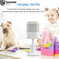 Sistema de Alarma Inalámbrico con Sensor de Movimiento PIR, Material ABS, Diseño Portátil, Control por Aplicación, para Seguridad del Hogar