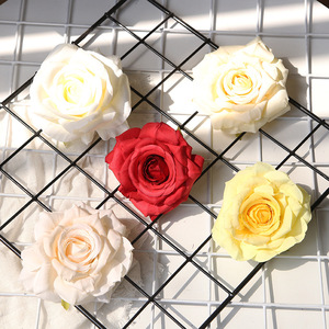 Testa di rosa con bordo arrotolato a 12 colori simulazione di fascia alta decorazione murale di fiori nuziali - Product Image 1