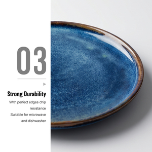 Factory Direct <strong>Wholesale</strong> Hotel Blue Nordic Dish <strong>Ceramic</strong> <strong>Dinner</strong> Plate <strong>Set</strong>,restaurant Ecofriendly Porcelain Dishes Plates - Product Image 5