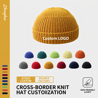 Bonnet en tricot personnalisé, couleur unie, tissu courant, décontracté, chaud pour l'hiver, unisexe