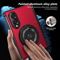 Funda Magnética con Anillo de Soporte y Protección de Bisagra para Samsung Galaxy Z Fold 8, Cubierta Exterior de Vidrio Antigolpes