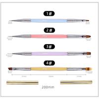 Nouveau Nail Art Brosses Liner Set Double Fin Français Stylo Kit Autocollants Brosse Ensemble Deux Voies Brosses À Ongles Ensemble