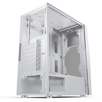 Étuis avant pour ordinateur de jeu, boîtier en verre trempé blanc, tour de pc ventilateur 20cm, vente en gros