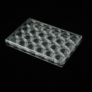 Transparent Plastic Storage <b>Box</b> 24 Compartment Covered Jewelry Organizer <b>Sewing</b> Button Container 2.4L Capacity - Product Image 1