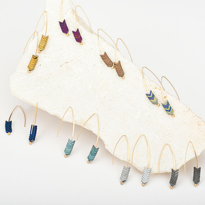 Orecchini a Gancio all'Ingrosso, Orecchini a Gancio Dorati, Ciondolo Singolo, Orecchini Antichi, <span class=keywords><strong>Gioielli</strong></span> alla Moda - Product Image 2