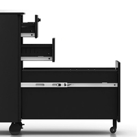 Mobilier de bureau moderne en acier à 3 tiroirs Classeur A4 F4 Meuble de rangement sur pied mobile en métal Serrure à mot de passe pour atelier scolaire et salle de sport