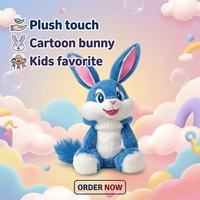 Peluche personnalisée en gros, motif animal de dessin animé, jouet en peluche lapin sur mesure OEM, logo brodé personnalisé pour souvenir