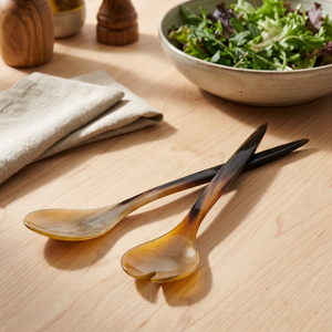 Ensemble de couverts de luxe faits à la main en corne de buffle, style vintage africain, cuillère décorative avec manche en corne, léger, pour cuisine et maison - Product Image 1