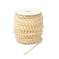 BOMU Professionele ABS Imitatie Parel Rozen Snoer Kralen Handgemaakte DIY Dubbele Rij Draad Bloem Accessoires 17mm 9m/rol Bruiloft