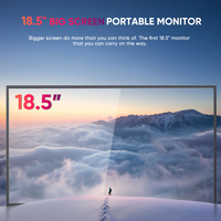 Monitor Portátil de 18.5 Pulgadas, 120Hz, 1080P, LCD, Soporte VESA, Soporte Inclinable de 180°, Ultrafino, IPS, HDR, Segundo Monitor de Viaje para Laptop