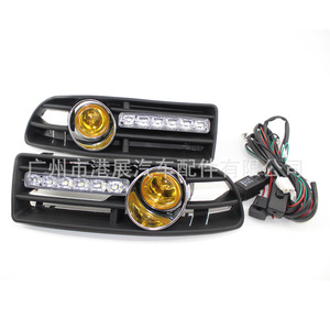 ไฟวิ่งกลางวันของ Volkswagen พร้อมไฟตัดหมอกสีเหลืองและแถบไฟ LED สำหรับ Bora Jetta ปี 1999-2005 ชุดกระจังหน้าล่าง - Product Image 1