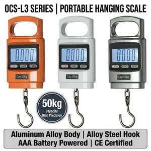 Balance numérique suspendue 50 kg max avec grand écran rétroéclairé de 20 mm, jauge de <span class=keywords><strong>force</strong></span> portable avec crochet en acier pour test de charge - Product Image 4
