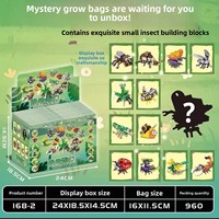Blok Bangunan Hewan Serangga Lucu Kreatif Plastik 40-Piece Set Mainan DIY Blind Bag Model 168 Laba-laba Kalajengking Puzzle Perakitan