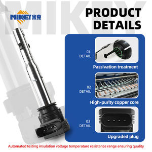 คอยล์จุดระเบิด MIKEY 07K905715D สำหรับรถยนต์ <span class=keywords><strong>VW</strong></span> Skoda Seat Yeti Superb Octavia Octavia <span class=keywords><strong>Combi</strong></span> Superb Yeti Leon Alhambra สำหรับ UF575 78231005 - Product Image 2