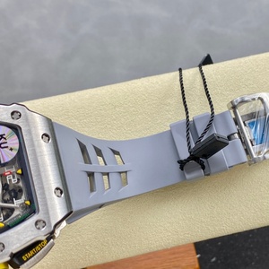 Luxury RM11-03 Style Skeleton Flyback <b>Chronograph</b> <b>Automatic</b> Watch Ti Metal Carbon Tonneau Case Rubber Strap Men Sports Watch - Product Image 4