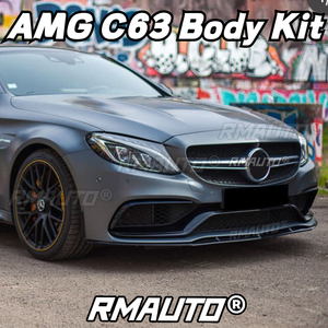 Kit de carrocería de fibra de carbono estilo C63 AMG Edition 1, alerón divisor de parachoques delantero y difusor para Mercedes Benz C63 AMG 2014-2023 - Product Image 2