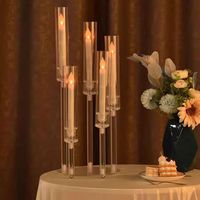 Nouveaux accessoires de mariage ZT-222, porte-bougies en acrylique pour allée, centres de table d'hôtel, décorations de scène et de vitrine, Chine
