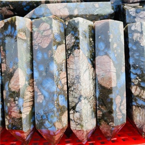 Bâtonnet de cristal naturel de <span class=keywords><strong>Glaucophane</strong></span> et de Llanite - Pointe de guérison pour le Reiki et la croissance spirituelle - Product Image 5